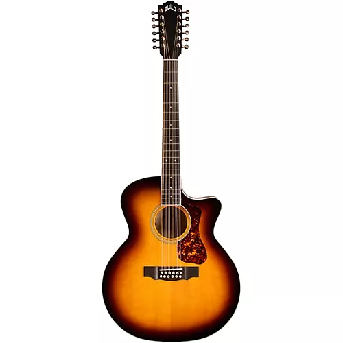 Guild F-2512CE Deluxe 12-String Cutaway Jumbo Acoustic-Electric Guitar Antique Burst - musicians--Friend