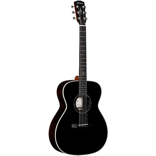 Alvarez LF70e Herringbone Laureate Series Folk-OM Acoustic-Electric Guitar Blacktop - musicians--Friend