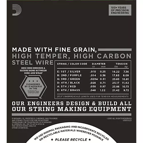 D'Addario ECG23 Chrome Extra Light Electric Guitar Strings - musicians--Friend