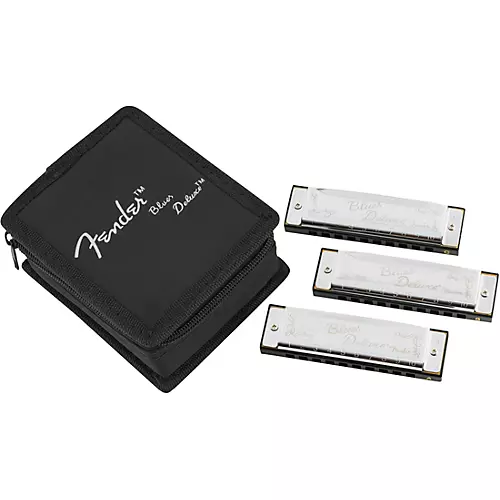 Fender Blues Deluxe Harmonicas (3-Pack with Case, Keys of C, G and A) - musicians--Friend