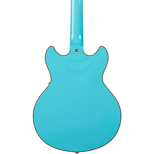 D'Angelico Premier Mini DC Semi-Hollow Electric Guitar Sky Blue - musicians--Friend