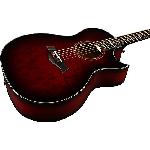 Taylor Custom All Urban Ash Grand Auditorium Acoustic-Electric Guitar Red Mahogany Edgeburst - musicians--Friend