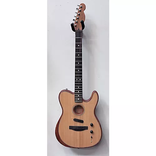 Used Fender American Acoustasonic Telecaster Natural Acoustic Electric Guitar Natural - musicians--Friend