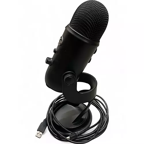 Used Blue Yeti Blackout USB Microphone - musicians--Friend