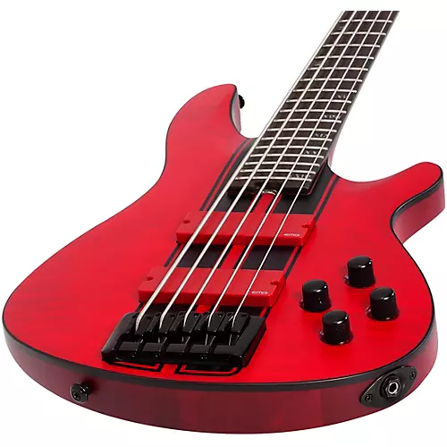 Schecter Guitar Research C-5 GT 5-String Electric Bass Guitar Satin Trans Red - musicians--Friend