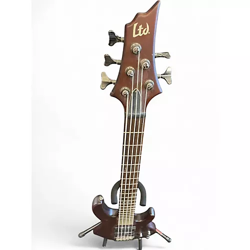 Used ESP LTD D5 5 String Natural Satin Electric Bass Guitar Natural Satin - musicians--Friend