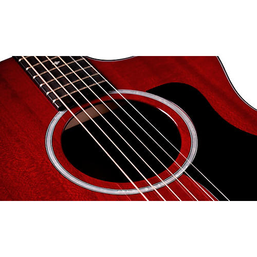 Taylor 224ce Mahogany Special-Edition Grand Auditorium Acoustic-Electric Guitar Trans Red - musicians--Friend