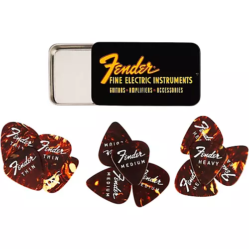 Fender Fine Electric Variety Pick Tin 12 Pack - musicians--Friend