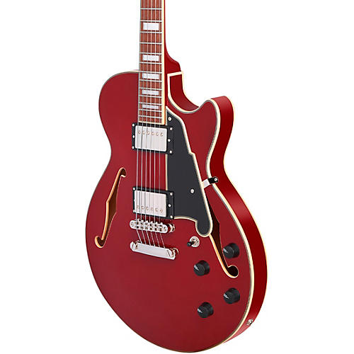 D'Angelico Premier SS Semi-Hollow Electric Guitar Burnt Red - musicians--Friend