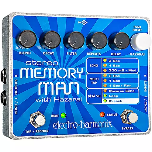 Electro-Harmonix XO Stereo Memory Man With Hazarai Delay Guitar Effects Pedal - musicians--Friend