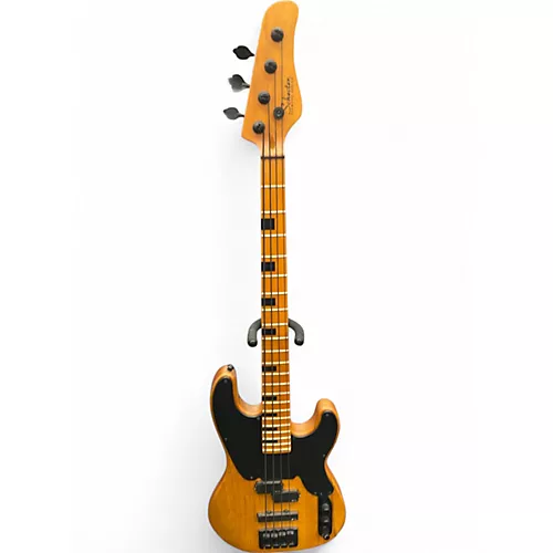 Used Schecter Guitar Research Model T Natural Electric Bass Guitar Natural - musicians--Friend