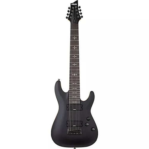 Schecter Guitar Research Demon-8 8-String Electric Guitar Satin Aged Black - musicians--Friend