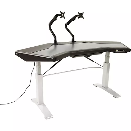 Argosy Halo.GE Plus Sit-Stand Workstation Desk With Original Hautelink Pattern Desktop - musicians--Friend