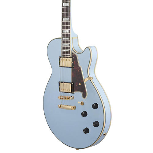D'Angelico D'Angelico EX-SS Non-F Hole Deluxe Edition Hollowbody Electric Guitar Matte Powder Blue Tortoise Pickguard - musicians--Friend