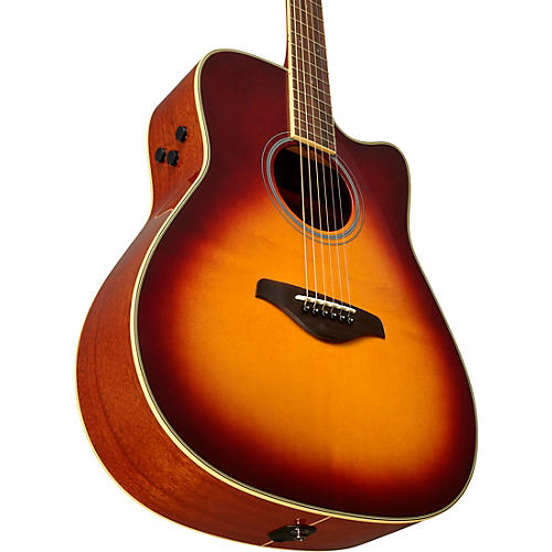 Yamaha FGC-TA TransAcoustic Dreadnought Cutaway Acoustic-Electric Guitar Black - musicians--Friend