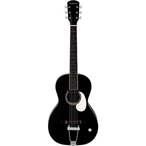 Orangewood Juniper Rubber Bridge Parlor Acoustic-Electric Guitar Black - musicians--Friend