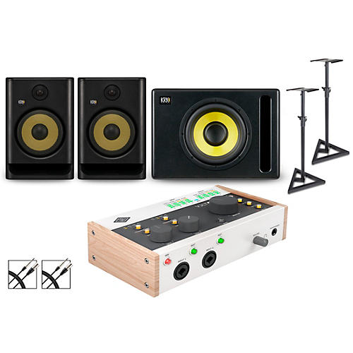 Universal Audio Volt 476 with KRK ROKIT G5 Studio Monitor Pair & S10 Subwoofer (Stands & Cables Included) ROKIT 8 - musicians--Friend