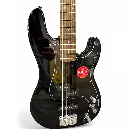 Used Squier Affinity Precision Bass Black Electric Bass Guitar Black - musicians--Friend