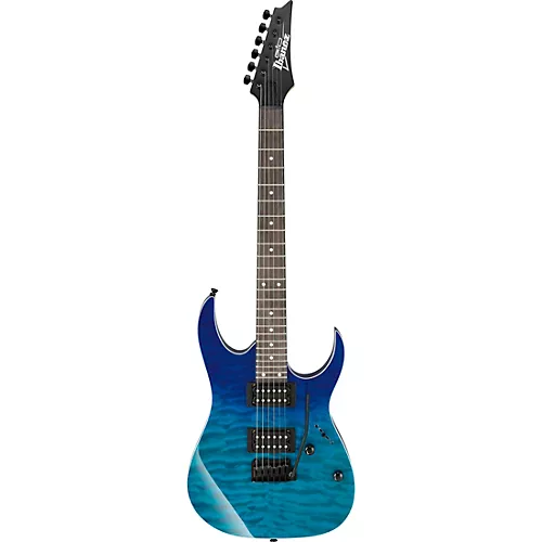 Ibanez GRG120QASP GRG Series 6-String Electric Guitar Transparent Blue Gradation - musicians--Friend
