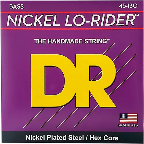 DR Strings Nickel Lo-Rider 5 String Bass Medium .130 Low B (45-130) - musicians--Friend