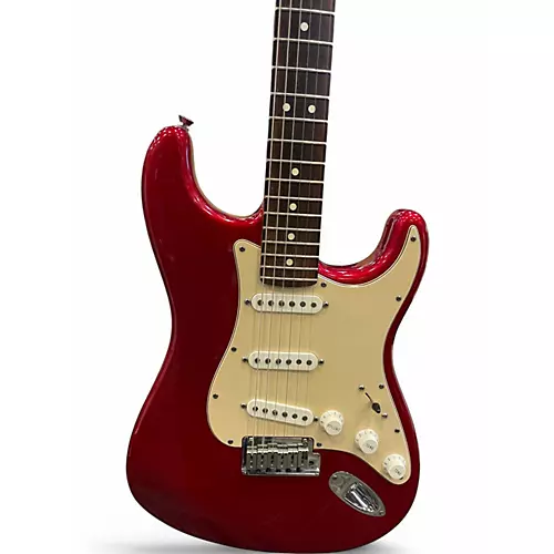 Used Fender American stratocaster Chrome Red Solid Body Electric Guitar Chrome Red - musicians--Friend
