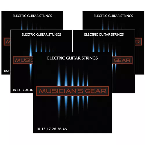 Musician's Gear Electric Nickel Plated Steel Guitar Strings 10-46 - 5-Pack - musicians--Friend