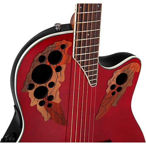 Ovation CE48 Celebrity Series Elite Super Shallow Acoustic-Electric Guitar Ruby Red - musicians--Friend