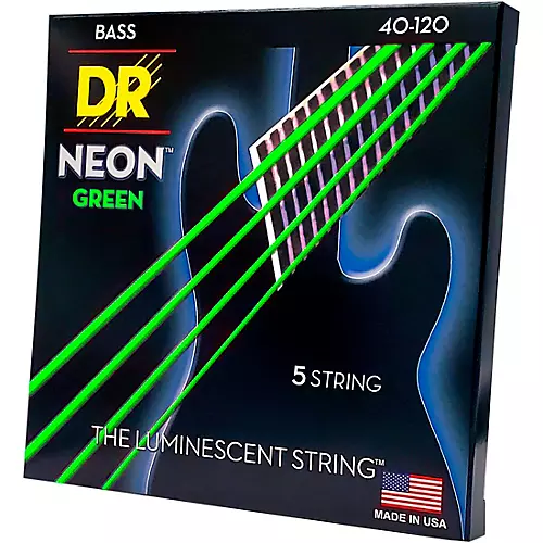 DR Strings NEON Hi-Def Green Bass SuperStrings Light 5-String - musicians--Friend