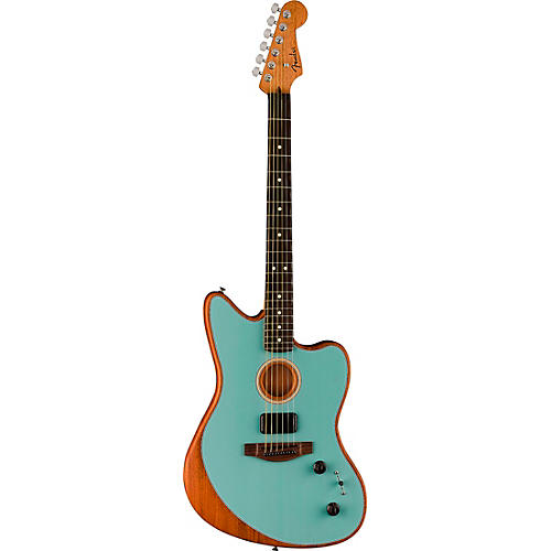 Fender Acoustasonic Player Jazzmaster Sitka Spruce-Mahogany Acoustic-Electric Guitar Ice Blue - musicians--Friend