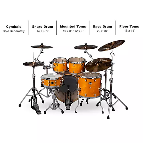 Ddrum Dominion Birch 5-Piece Shell Pack With Ash Veneer Red Burst - musicians--Friend