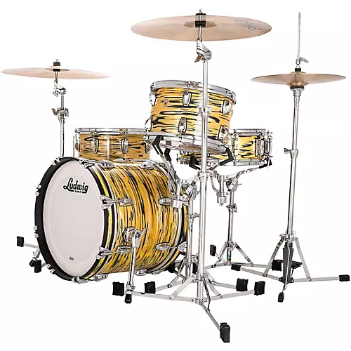 Ludwig Legacy Mahogany 3-Piece Jazzette Shell Pack with 18 in. Bass Drum Lemon Oyster - musicians--Friend