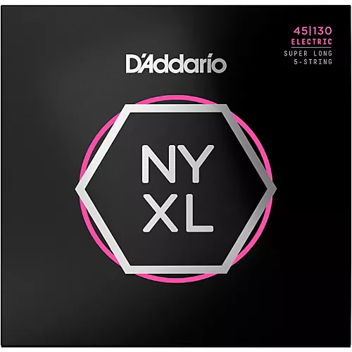 D'Addario Nickel Wound Light 5-String Bass Strings - Super Long Scale .045 - .130 - musicians--Friend