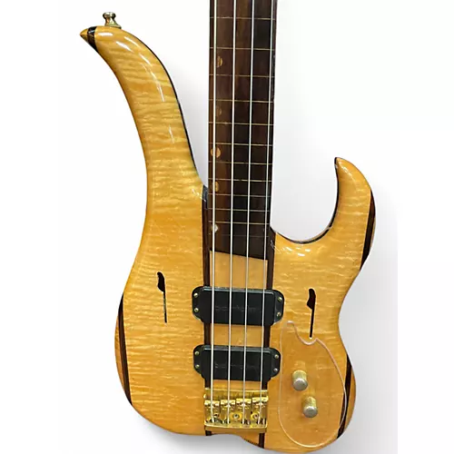 Used Linc Luthier Natural Electric Bass Guitar Natural - musicians--Friend