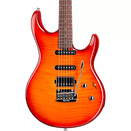 Ernie Ball Music Man Luke 3 HSS Flame Maple Top Rosewood Fingerboard Electric Guitar Cherry Burst - musicians--Friend