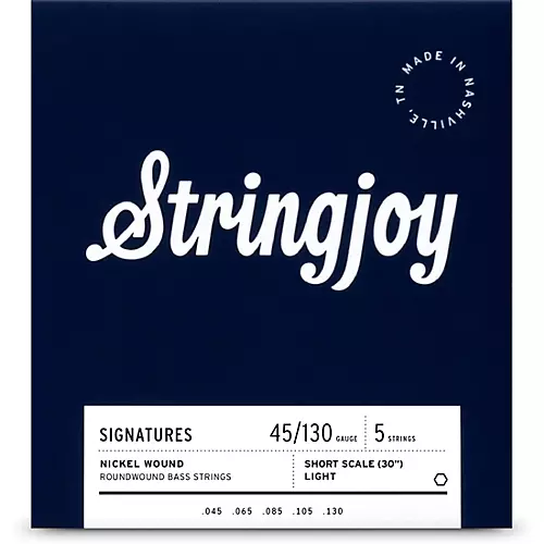 Stringjoy Signatures 5 String Short Scale Nickel Wound Bass Guitar Strings 45 - 130 - musicians--Friend