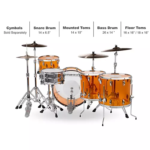 Ludwig Vistalite Zep Set 5-Piece Shell Pack With LM402 Snare Drum Purple - musicians--Friend