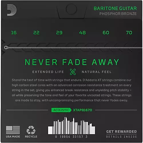 D'Addario XT Acoustic Phosphor Bronze, Medium, Baritone, 16-70 - musicians--Friend