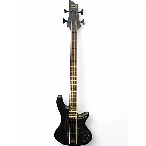 Used Schecter Guitar Research Stealth 4 Black Electric Bass Guitar Black - musicians--Friend