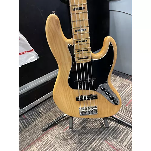 Used Fender American Deluxe Jazz Bass V Natural Electric Bass Guitar Natural - musicians--Friend