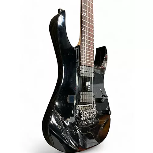 Used 2012 Ibanez RG927QMF Premium 7 String Black Solid Body Electric Guitar Black - musicians--Friend