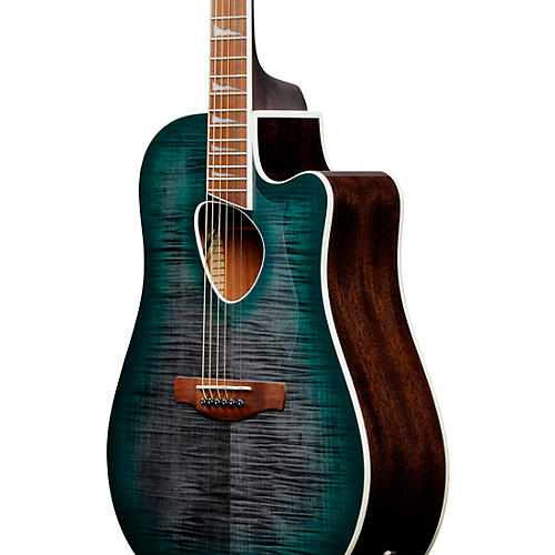 Ibanez ALT30FM Altstar Flamed-Top Dreadnought Acoustic-Electric Guitar Doom Blue Burst - musicians--Friend