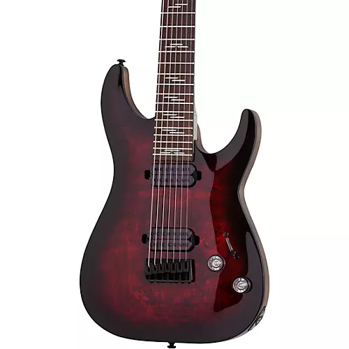 Schecter Guitar Research Omen Elite 7-String Electric Guitar See-Thru Blue Burst - musicians--Friend