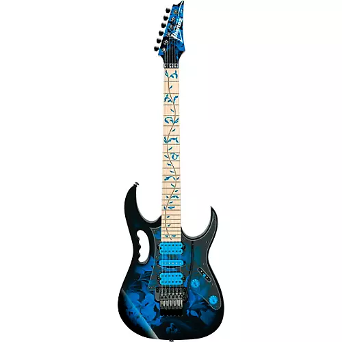 Ibanez JEM77P Steve Vai Signature JEM Premium Series Electric Guitar Blue Floral Pattern - musicians--Friend