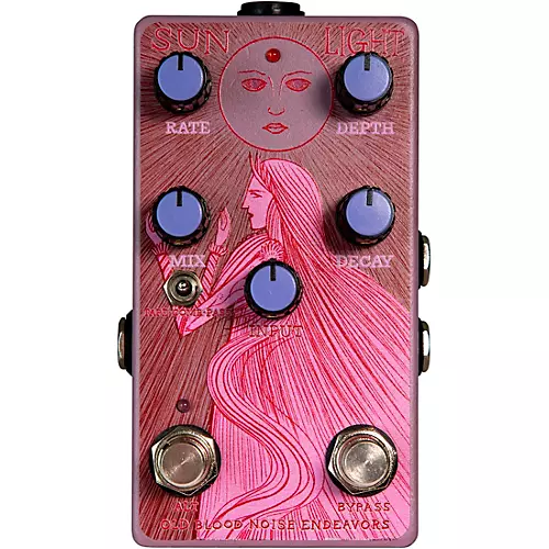 Old Blood Noise Endeavors Sunlight Dynamic Reverb Effects Pedal Purple and Pink - musicians--Friend