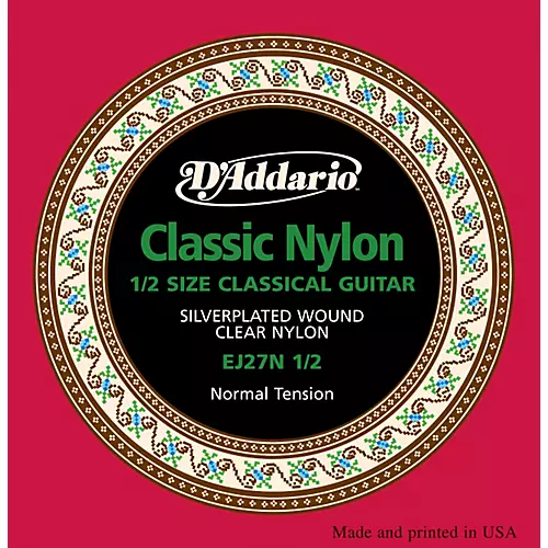 D'Addario EJ27 Nylon Classical Guitar Strings - 1/2 Size - musicians--Friend