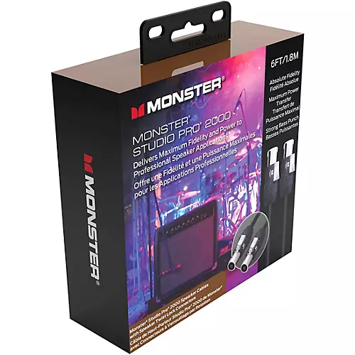 Monster Cable Prolink Studio Pro 2000 Speaker Cable with Speak-On Connectors 20 ft. Black - musicians--Friend