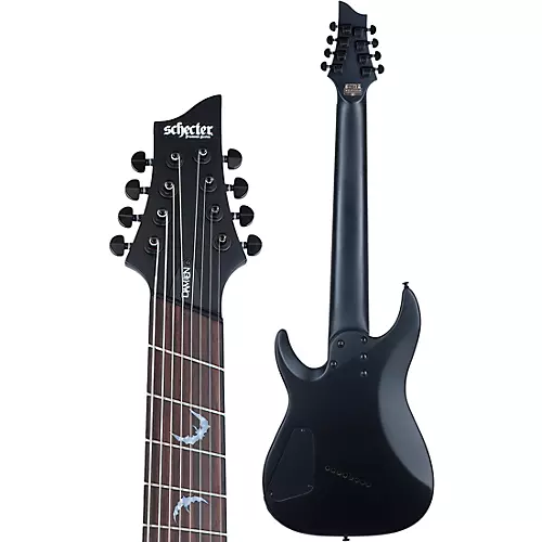Schecter Guitar Research Damien-8 MS Electric Guitar Satin Black - musicians--Friend