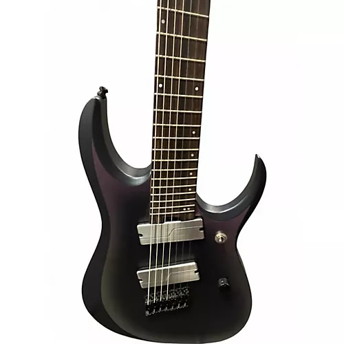Used 2020s Ibanez RGA71AL Axion Label 7 String Black Aurora Burst Solid Body Electric Guitar Black Aurora Burst - musicians--Friend
