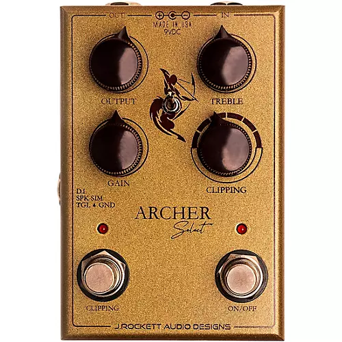 J.Rockett Audio Designs Archer Select Boost/Overdrive Effects Pedal Gold - musicians--Friend