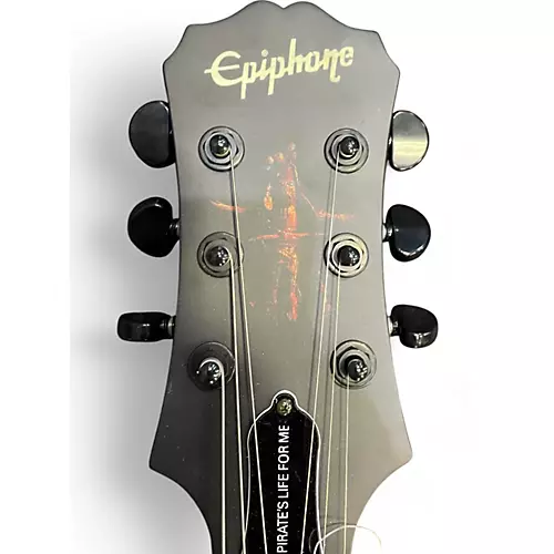 Used Epiphone Pirates of the Caribbean Black Solid Body Electric Guitar Black - musicians--Friend